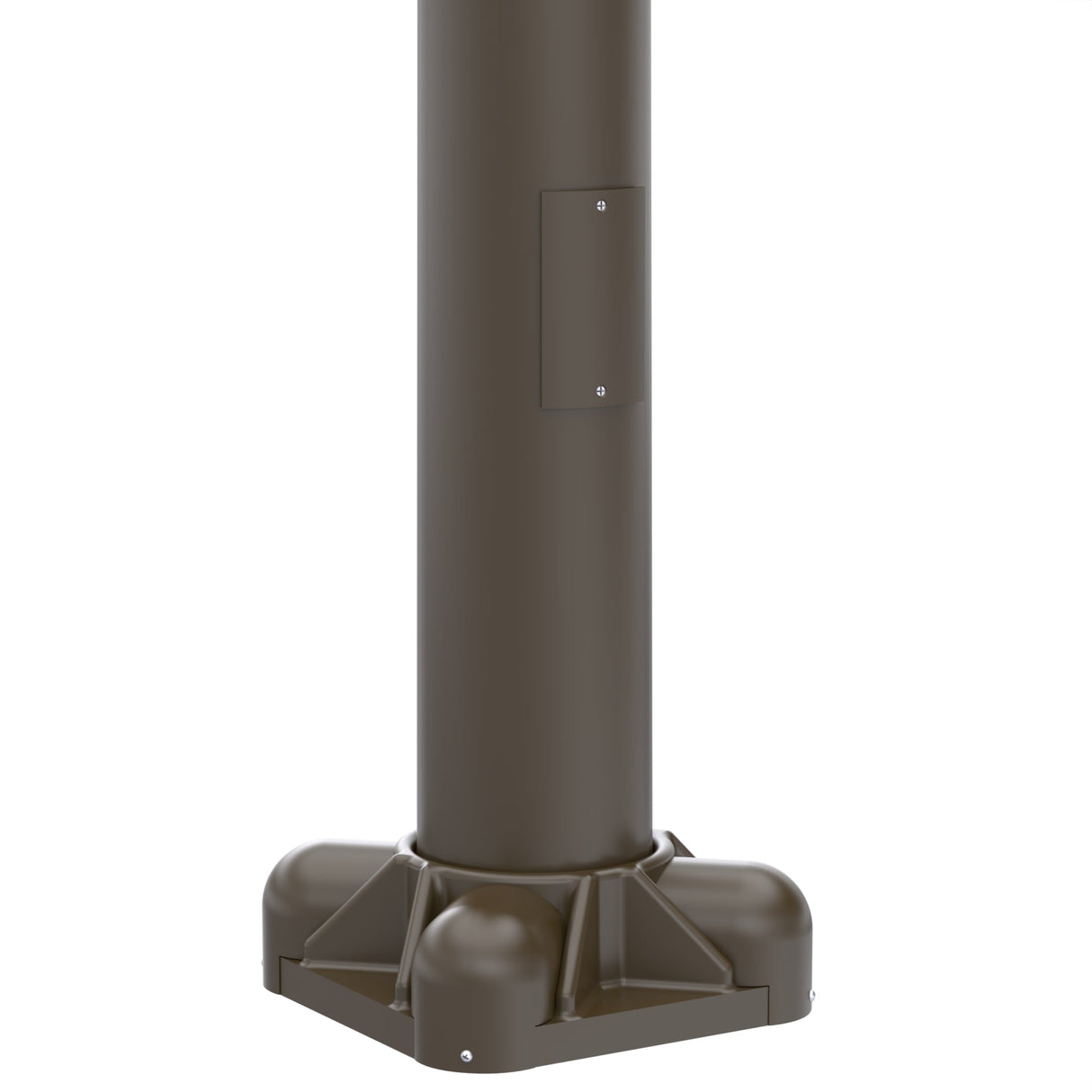 10' Tall x 4.0" Base OD x 3.0" Top OD x 0.125" Thick, Round Tapered Aluminum, Anchor Base Light Pole